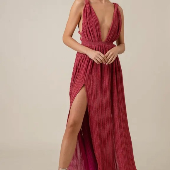 Revolve Line & Dot Deep V Maxi Dress Evening Gown – Size XS - Picture 6 of 9